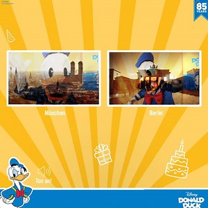 Donald Duck wird 85🎈. Wir haben in München und Berlin mit der kultigen Ente Geburtstag gefeiert. Noch viel mehr Donald gibt´s am Sonntag im Disney Channel | Abendzeitung München