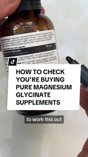 In a pure magnesium glycinate supplement, the elemental magnesium amount should equal no more than 12 to 14% of the total magnesium amount. Elemental magnesium is the amount of actual magnesium in a magnesium supplement. With the remaining weight being the amino acid glycine, which the magnesium is bound to to create magnesium glycinate. There are times however, often to keep the cost down, where brands will mix in a cheaper, lower quality form of magnesium like magnesium oxide, into their magne
