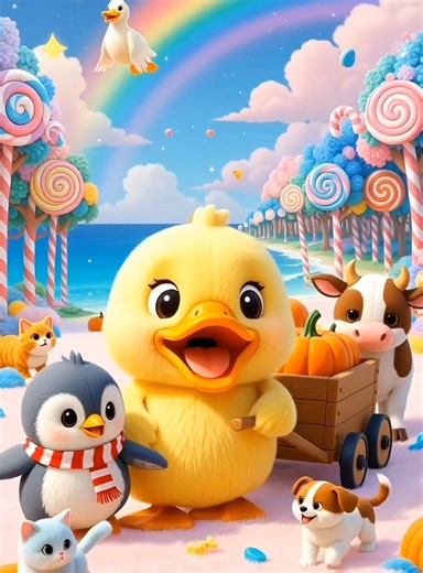 Cute Duck Cartoon for Kids' Fun