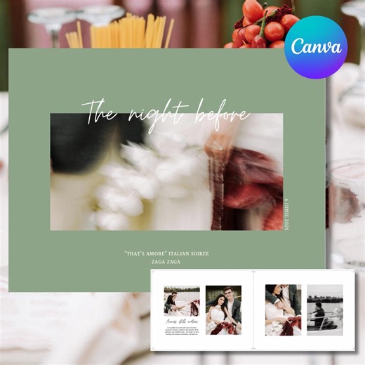 Rehearsal Dinner Photo Album Template | 98-page Canva Layout (digital Download) - Etsy
