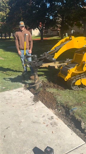 Cutting concrete to install new deck footings. #deckbuilder #deckbuilding #footings #concretecut #miniskidsteer #auger #Baumalight | Decks In A Day | Facebook