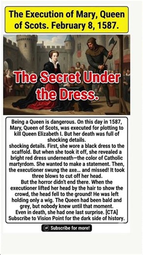 The Queen Who Lost Her Head. And Her Wig! Shocking Execution of Mary Queen of Scots February 8, 1587