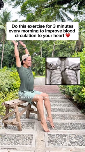1.4M views · 8K reactions | Start your morning with this simple 3-minute routine! It helps wake up your body, improve blood flow, and support a healthier heart. A quick way to energize your day and keep your circulation strong  #fblifestyle #morningexercise #exercise #wellness #physicaltherapy | Physical Therapy Session | Facebook