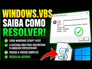 Windows Script Host error, learn how to solve it. Very simple