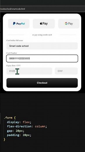 Payment Checkout Form UI Design | HTML & CSS Credit Card Form #coding #htmlcss