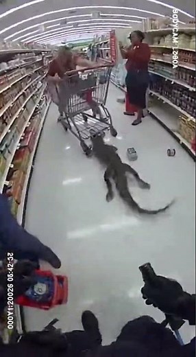 Alligator Walks Into a Store Like It Owns the Place #Alligator #CrazyFootage #Wildlife #florida