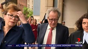 3.8K views · 26 reactions | Geoffrey Rush has emerged triumphant, with the Federal Court finding the Oscar-winning actor had been defamed by the publisher of the Daily Telegraph. Justice Michael Wigney referred to the article in question as 'recklessly irresponsible sensationalist journalism of the very worst kind'. Latest: 7news.link/tVpLxw #GeoffreyRush #7NEWS | 7NEWS Sydney | Facebook