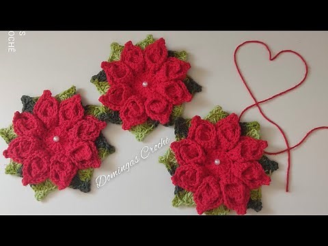 COMO FAZER FLOR DE CROCHÊ SIMPLES FÁCIL / passo a passo❤️