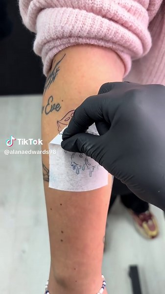 How cuteee is this cherry tattoo we did today, literally obsessed with it, perfect gap filler for a sticker sleeve #fyp #tattooideas #tattoos #girltattooartist #tattoogirl