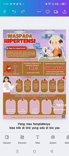 Desain Poster Publik untuk Hipertensi dengan Canva