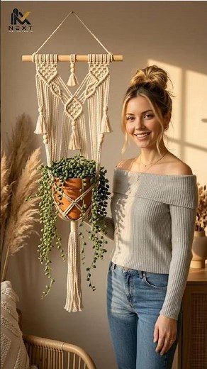 From Waste Rope to Luxury Boho Plant Hanger! 😱# diy#viral