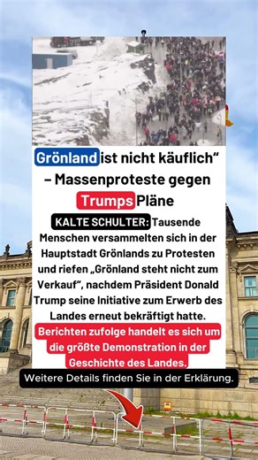 Grönland ist nicht käuflich!“ – Tausende stellen sich Trump entgegen