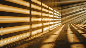 Light and Shadow: Abstract representation of light and shadow, cast through architectural elements, creating a dynamic interplay of lines and forms.