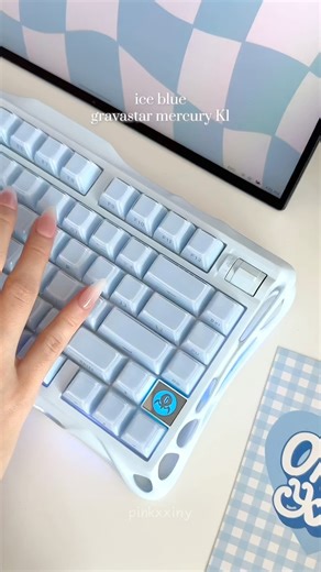 gravastar K1 ice blue 🩵🧊 #keyboard #typing #asmrkeyboard #asmr #aesthetic #keebs #keyboardtyping