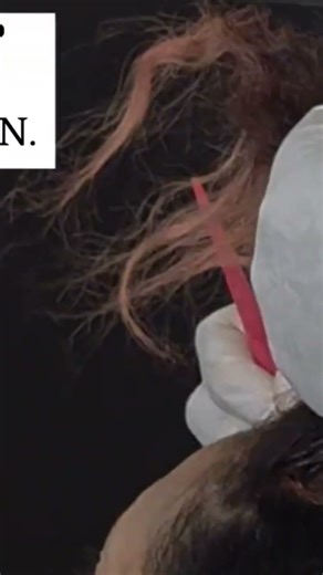 NEAT APPLICATION OF USING MATRIX SO COLOR 6RR AND SUPER SYNC HD-RR ON VIRGIN NEW GROWTH DARK HAIR.