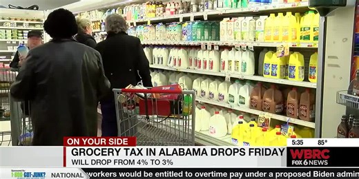 Alabama grocery sales tax drops on Friday