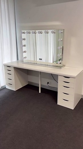 Vanity Organization with Ikea Alex Desk and Makeup Storage Accessories