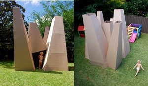 Massive awesome cardboard outdoor playhouse