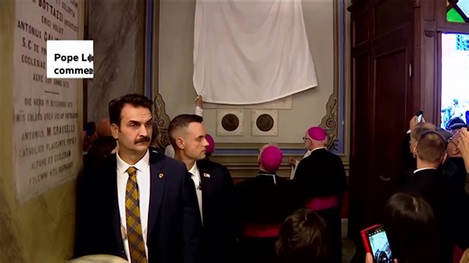 121K views · 1.1K reactions | Pope Leo prayed at Istanbul's Cathedral of the Holy Spirit, then struggled to unveil a commemorative plaque when its covering got stuck. | Reuters | Facebook