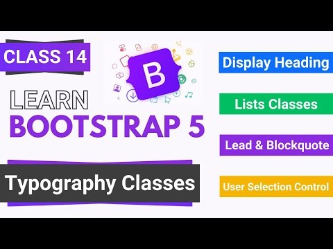 Bootstrap Tutorial: Bootstrap Typography Classes | Bootstrap full course in Hindi/Urdu | Class 14