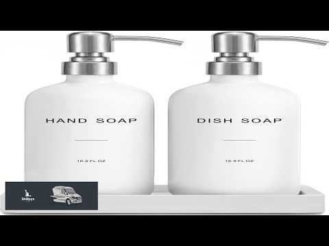 Prus Waso White Soap Dispenser for Kitchen Sink Dish and Hand Soap