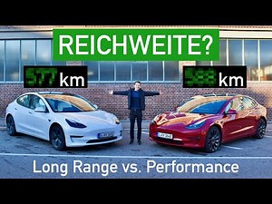 Tesla Model 3 Range Test | Long Range vs. Performance Highway Comparison | Who goes further?
