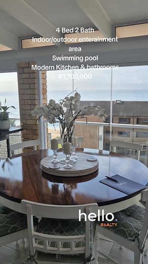 COMING SOON | WINKLESPRUIT | R1,700,000 4 Bed 2 Bath with decent size entertainment area with stack doors. Garage and 2 designated parking. Swimming pool and direct beach access Holiday letting permitted. | Jenny Rossouw - Hello Realty