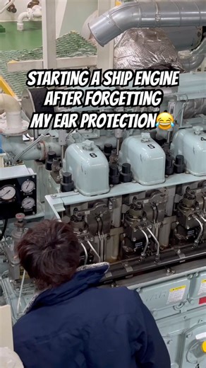 😂Starting a Big Ship Engine After Forgetting My Ear Protection #shorts