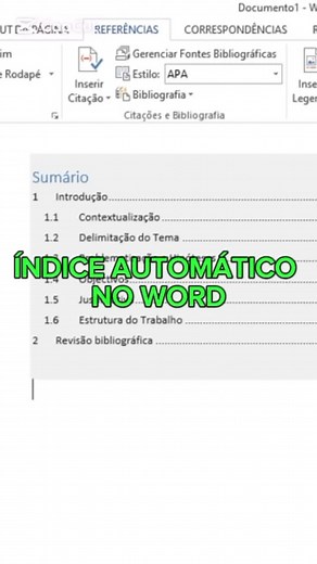 Como Criar um Índice Automático no Word