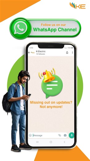 14K views · 75 reactions | Stay in the loop! Join our WhatsApp channel for important maintenance shutdown alerts, exclusive discounts, and more! Link: https://whatsapp.com/channel/0029VaFZ9kJE50Uhb9mLvM0J | K-Electric | Facebook