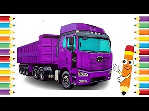 How to Draw a Big Dump Truck with Markers | Truck Art Tutorial
