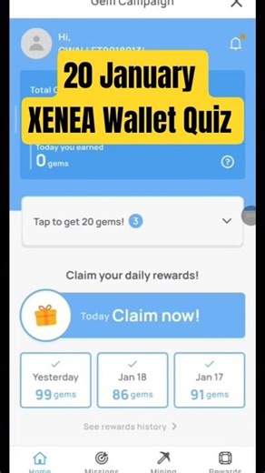 20 January Xenea wallet Quiz Answer 🔥 Today Xenea wallet Quiz Solve🔥 Xenea wallet voucher Code Today