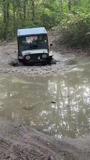 making way through the mud #vintage #jeep #cj #fun #dirty #offroad #crawler #vibes #goodtimes