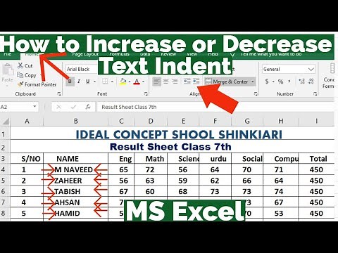How to Increase or decrease Text Indent In MS Excel | How to Indent Text in MS Excel | Text Indent