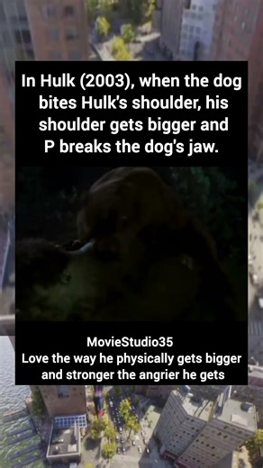 In Hulk (2003), dog bites Hulk's shoulder#shorts #movies #moviedetail #marvel #scenebreakdown