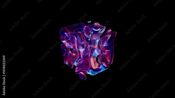 looped 3d animation spherical waves of a molecule structure of a substance. scientific background