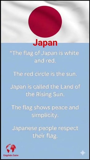 Flag of Japan. world flags. ​#Japan #JapanFlag #Education #KidsLearning #LearnEng #FlagsOfTheWorld