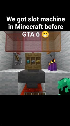 We got slot machine in Minecraft before GTA 6 😁#minecraft #gambling ##memes #funny #shorts