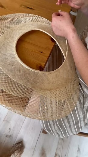 This very large Sinamay hat is underway during the Millinery Retreat this week. My student Anya has decided to create a large Freeform Sinamay straw design using cream Sinamay combined with a lovely vintage window pane Sinamay. Anya is a beginner to millinery so it’s a challenging project for her fist Sinamay hat but she’s very determined. Next she’ll block the crown after finishing the bias binding trim . . . #millinery #hat #hatmakers #hatmaking #millineryworkshops #millineryworkshopsinfrance 