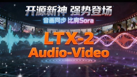 ⚡️【极速生成】开源王者LTX-2降临！全球首个音画同步多模态模型，支持超长视频+分镜脚本，功能全面一键成片，ComfyUI加速工作流立即体验！🎬-社恐的知识树-社恐的知识树-哔哩哔哩视频