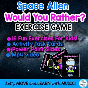 Space "Would You Rather?" Exercise for Kids, Brain Break, Indoor Workout, Game
