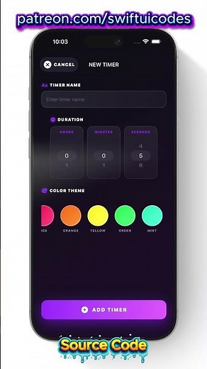 🔥 SwiftUI Countdown Timer System — Premium Gradient UI + Multi-Timer Engine