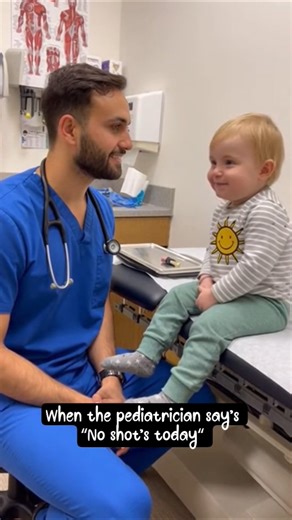 Toddler’s Adorable Reaction to“No Injection”🥺💉🪝#babyshorts#momlifeusa#toddlerlife #pediatricianvisit