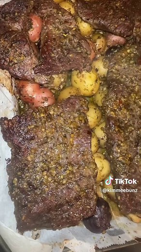 Sheet Pan Steak Dinner with Brazilian Steak Marinade