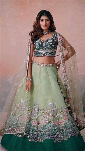 Organza Beads, Embroidered and Sequins Work Lehenga Choli for Engagement