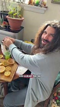 Teaching a toddler how to make OJ