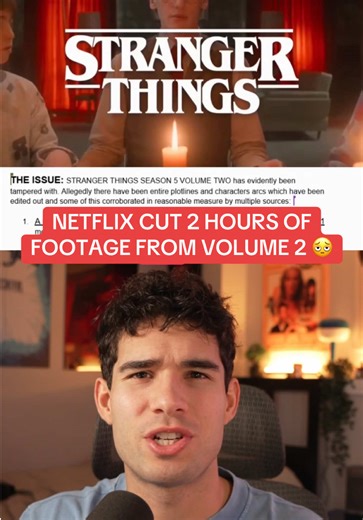 Netflix has allegedly cut and edited out significant character arcs and plotlines from the final season of Stranger Things that could potentially add up to over 2 hours of footage for unknown reasons, possibly to continue the stranger things universe later on with spin off series… #StrangerThings #StrangerThings5 #Netflix
