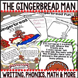 The Gingerbread Man: Writing, Phonics, Math, Crafts and More!