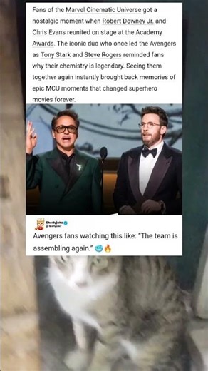 Legends Reunited! Robert Downey Jr. and Chris Evans Steal the Spotlight at the Academy Awards #actor