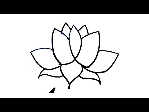 how to draw a lotus flower very easy step by step and Easy //how to draw lotus flower step by step
